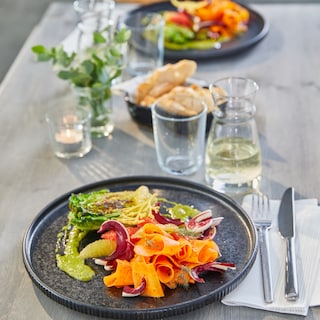 Dish with vegan fish