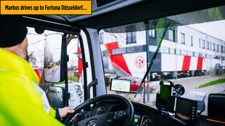 Markus drives up to Fortuna Düsseldorf...