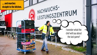 Having arrived at the Fortuna ground, the service driver knows exactly where to go.