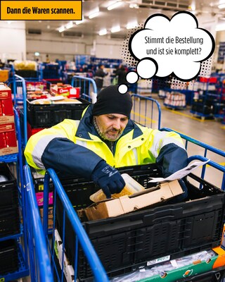 Towary są następnie skanowane.