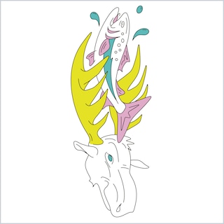 Illustrazione: Pesce e alce