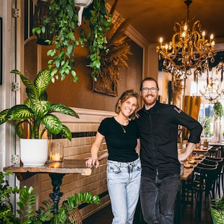Magda e Sebastian Staudinger nel loro ristorante