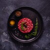Beef tartare, served on a plate