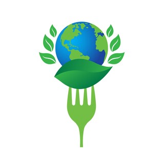 A fork that has skewered the globe