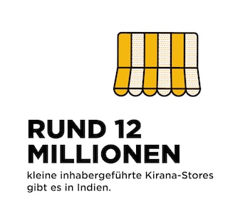 In India ci sono circa 12 milioni di piccoli negozi kirana gestiti dai proprietari. 